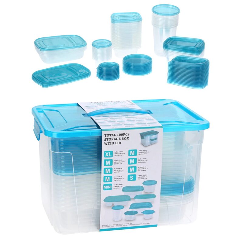 EXCELLENT HOUSEWARE plastmasas uzglabāšanas kastīšu komplekts 50gab